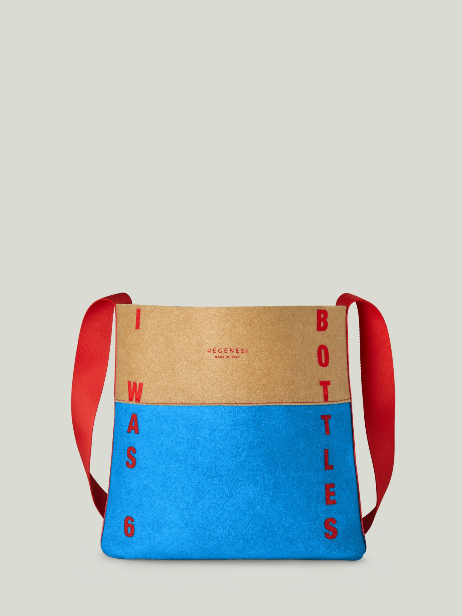 Borsa a spalla in tessuto rigenerato Re-flag Regenesi